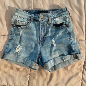 High waisted denim shorts